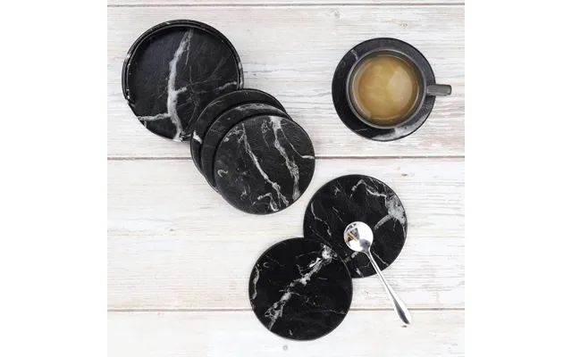 6x Coasters Med Holder - Rund