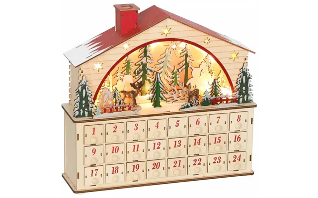 Adventskalender Med Led-lys - 24 Skuffer