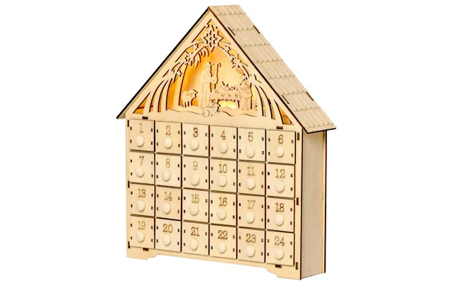 Adventskalender Til Opfyldning Af 24 Skufferum Julekalender Med Led-lys Adventskalenderboks Juledekoration Diy Mdf-plade