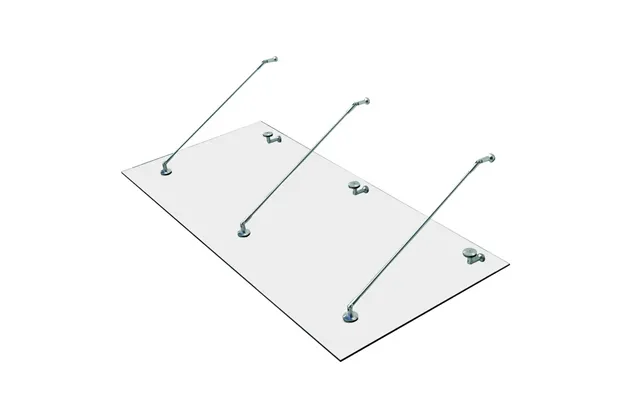 Afdækning I Sikkerhedsglas Og Rustfrit Stål 200x90 Cm