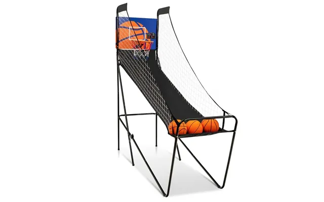 Bærbar Arkadebasketballspil Basketballmaskine Til Børn 208 X 62 X 207 Cm Sort