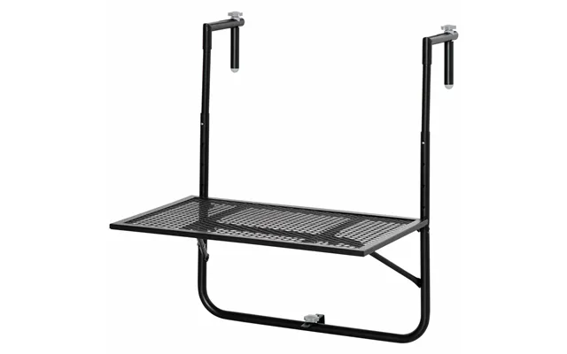 Balkonhængebord Foldbart 4-vejs Højdejusterbart Hængebord Af Metal Vejrbestandigt Altanbord Sidebord Klapbord Til Altan 