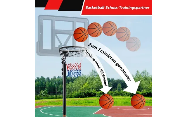 Basketball Hoop Udendørs Bærbar Basketball Stativ 260-305 Cm Højdejusterbar Sort