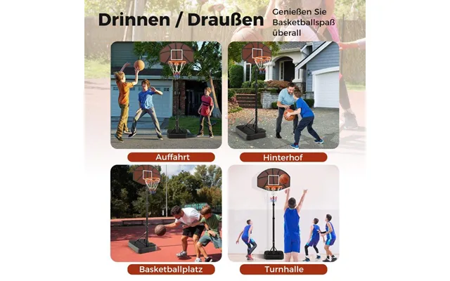 Basketball Hoop Udendørs Basketball Stativ 172-200cm Højdejusterbart Basketball System Sort