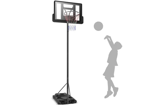 Basketballstativ 180-305 Cm Højdejusterbar Basketballkurv Med Stativ & 2 Hjul Kurvesystem Til Børn