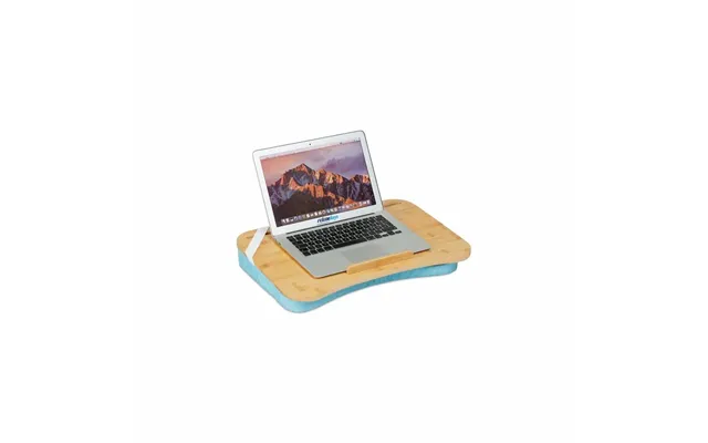 Blå Lapdesk Med Bambusbakke