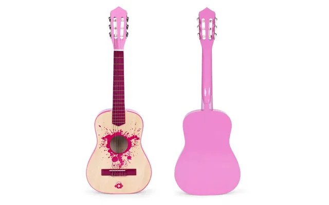 Børneguitar Pink Stor - 30 Træ 6 Strenge Metal Og Nylon Økolegge