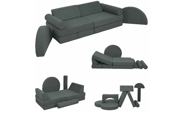 Børnesofa - 14-delt Modulopbygget Børnesofa Lavet Af Skum