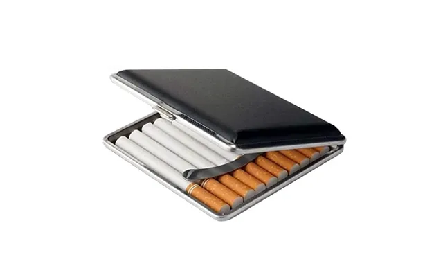 Cigaret Etui, Imiteret Læder - Sort