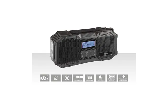 Dabman Or 1 Robust Dab Fm Bluetooth Udendørs Radio Håndsvingradio Sort