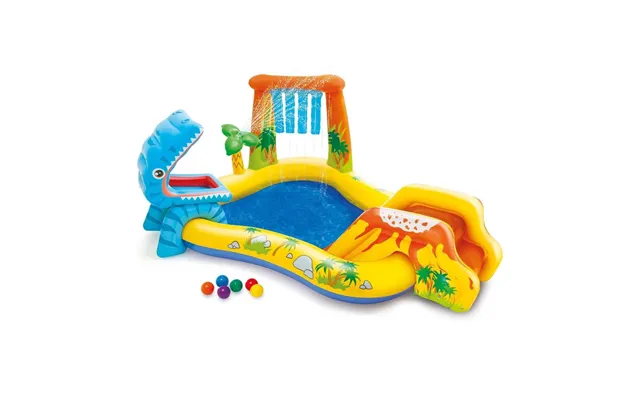 Dinosaurer Legeplads Med Rutsjebane 249 X 191 X 109 Cm Intex 57444