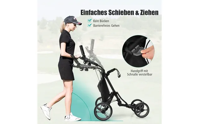 Golfvogn 4 Hjuls Golfvogn Golfvogn Golf Foldbar Golfcaddy Golfskubbevogn Lavet Af Aluminium Grå