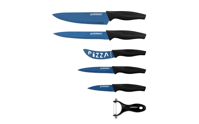 Herzberg Hg-kl6blu 5 Stykker Marmorbelagt Knivsæt - Blå