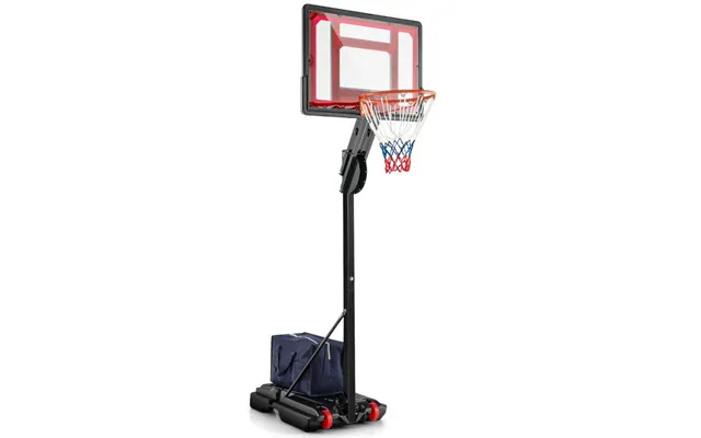 Højdejusterbart Basketballstativ Basketballkurv Med Stativ & 2 Hjul 105-260 Cm Sort
