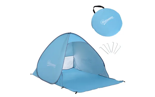 Hurtigt Sammensat Pop Up Strandtelt Blå 200x150x119cm