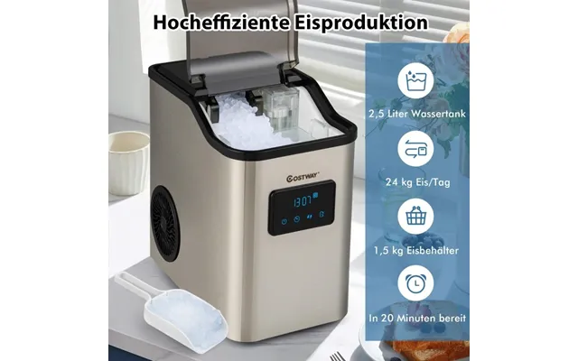 Isterningmaskine 24 Kg Pr. Dag Knust Ismaskine Ismaskine Isterningmaskine Inklusive Skovl Timer 2,5l Vandtank