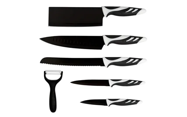 Knivsæt Med Kartoffelskræner - Sort