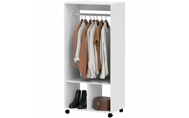 Mobilt Garderobeskab Garderobeskab Med Hylde 4 Drejelige Hjul Til Stue Soveværelse Aluminiumslegering 60 X 40 X 127 Cm H