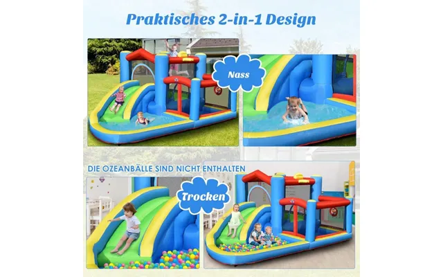 Oppustelig Vandrutsjebane Baggård Vandland Til Småbørn 410 X 310 X 191 Cm Farverig