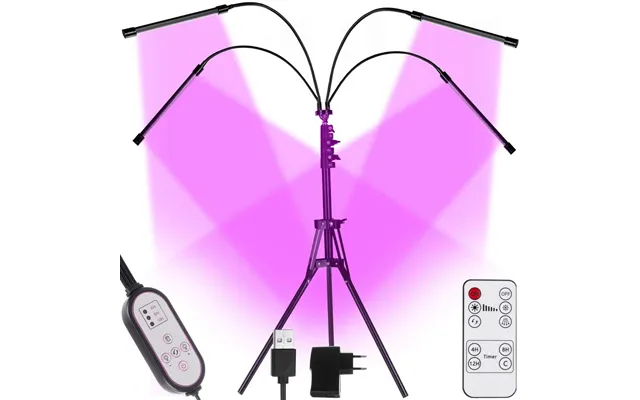 Plantelampe Med 4 Justerbare Arme - Led
