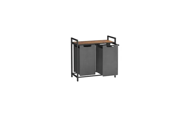 Rustik Vasketøjskurv 2-rum I Oxford Stof 2x46l