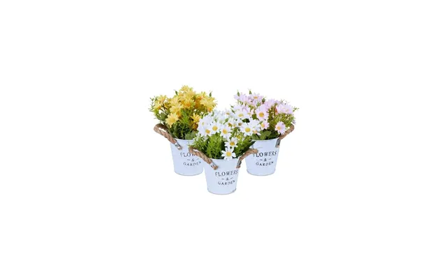 Sæt Med 3 Kunstige Blomster I Potte