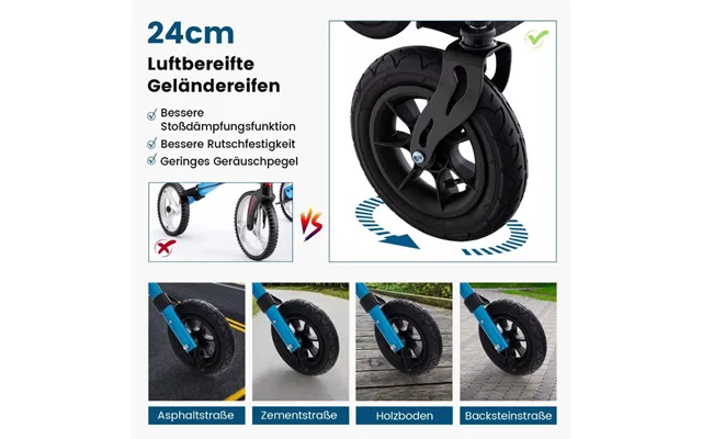 Sammenfoldelig Og Let Rollator Med Aluminiumssæde 160 Kg 2 I 1 Kørestol & Rejserollator Blå