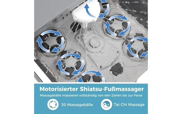 Sammenfoldeligt Fodbad Fodbad Med Bruser 60min Timer & 30 Shiatsu Massagebolde Temperatur 35-48 C Opvarmning