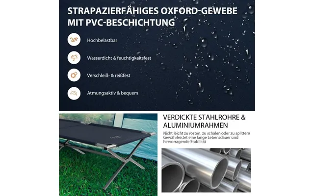 Sammenklappelig Feltseng 214,5 X 106 Cm Campingseng Med Sidelomme
