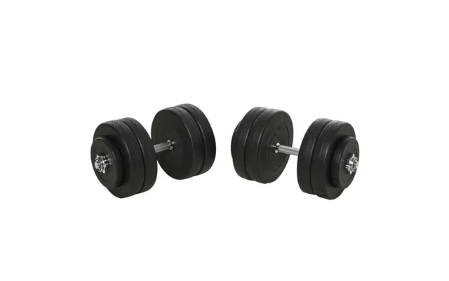 Sort Stål Håndvægtesæt 50 Kg Med Vægte & Lås