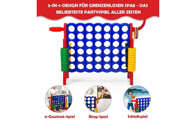 Stort 4-i-række-jumbo 4-i-række-sæt 84 X 33 X 79 Cm Blå Rød