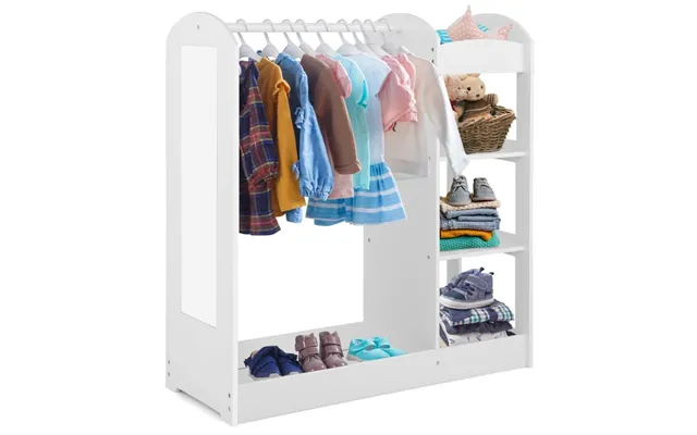Tøj Garderobe Til Børn Kostume Garderobe Til Børn Med Spejl 93,5 X 38 X 100 Cm Hvid