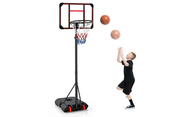 Udendørs Basketball Bøjle Med Stativ 155-210cm Højdejusterbar Basketball Stativ Sort