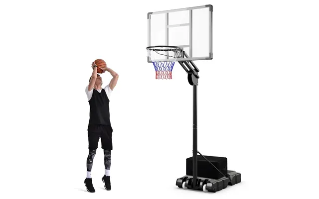 Udendørs Basketballkurve 135 143-305 Cm Højdejusterbart Basketballstativ Med 2 Hjul