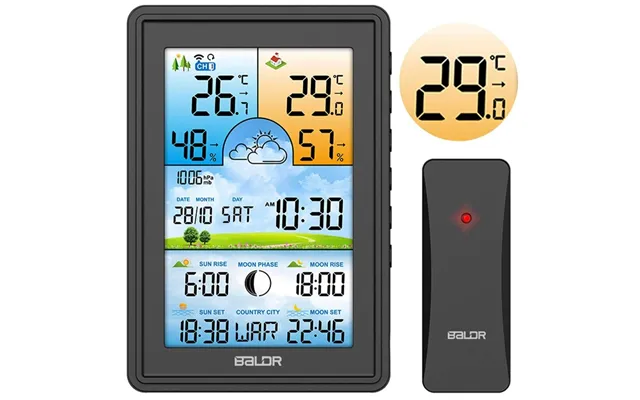 Vejrstation Med Display Bd-906 Sort