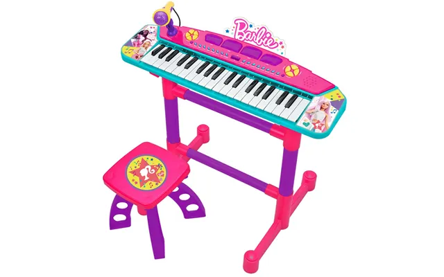 Barbie Keyboard Med Mikrofon Og Skammel