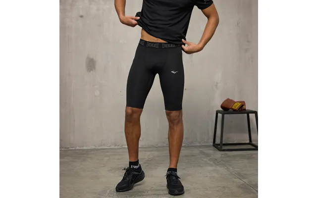 Everlast Mens Mma Combat Stretch Tights Short Everdri - Black