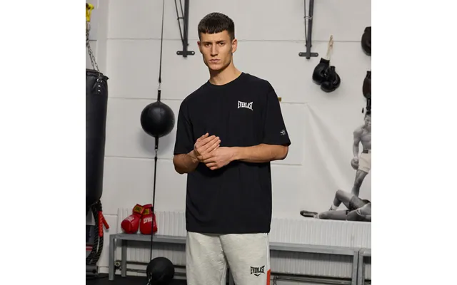 Everlast Mens Ss Oversized Iconic Logo Tee - Black