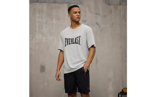 Everlast Mens Ss Oversized Iconic Maximized Logo Tee - Grey