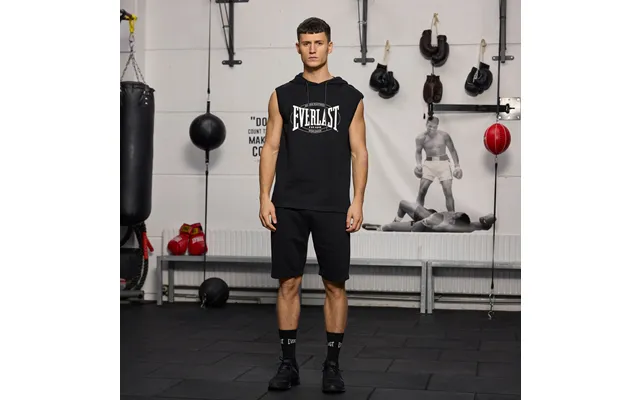 Everlast Mens Worldwide Raw Sleveless Sweat Hoddie - Black