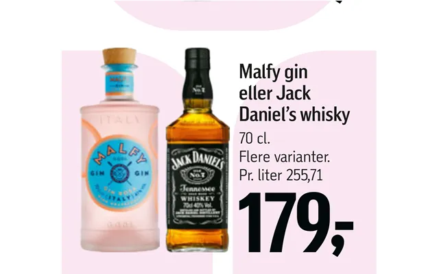 Malfy gin or jack daniel’p whiskey product image