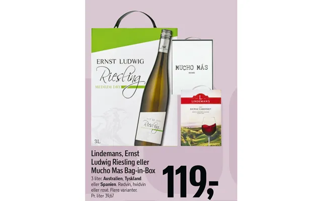 Linden mans, ernst ludwig riesling or mucho mas bag-in-box product image
