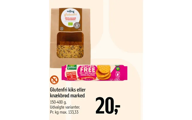 Gluten biscuits or crispbread market product image