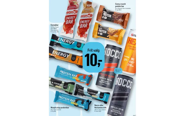 Corny crunch protein bar energibar murph crisp protein nocco or nutramino beverage product image