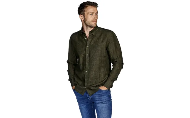 Toscana Hør Skjorte Fitted Olive