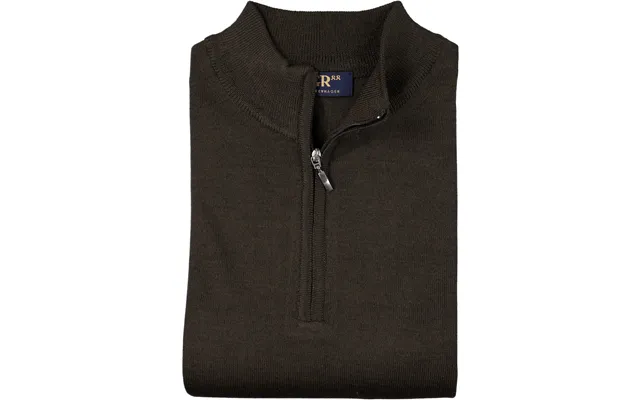 Verona Halfzip Strik Fitted Brown