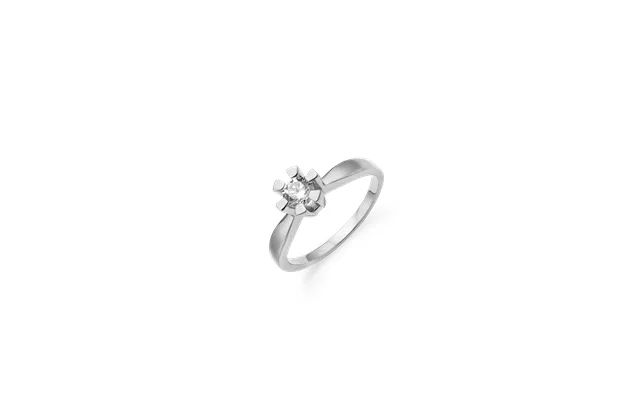 Guldbech Smykker 14kt Hv.d.ring 1x0,40ct Wsi Str. 56 14 Karat Hvidguld , Hvidguld product image