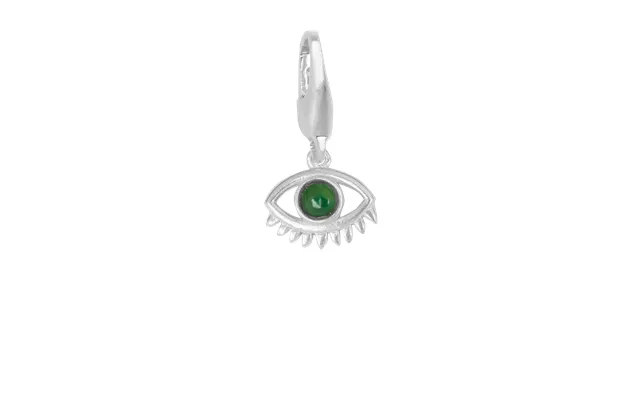 Bybiehl Protective Evil Eye Charm I Sølv Med Grøn Agat