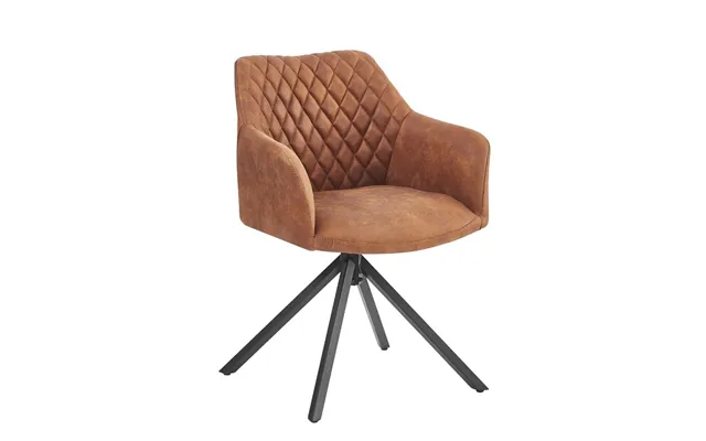 Pau Spisebordsstol Med Drejefunktion - Cognac Microfibre