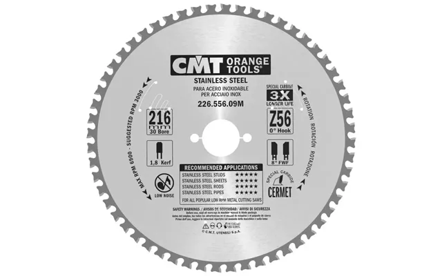 Cmt Klinge 216x1,8x30 Z56 Rustfrit - 226.556.09m
